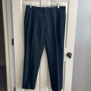 Nautica men’s pants size 38X 32 navy blue pleated and cuffed 100% wool